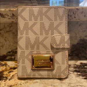 Michael Kors Ivory and Tan Passport Holder